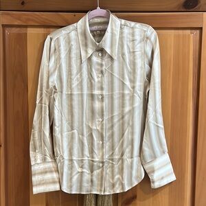 Madewell Cream striped silk shirt.  Size 6. NWT